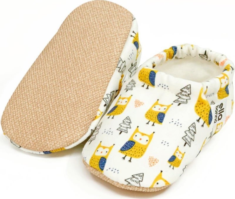 Ella Bonna Patterned Baby Booties, Non-Slip Sole, Home Nursery Shoes Slippers, Bird Patterned - Image 3