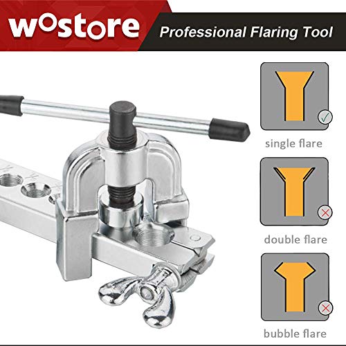 Wostore Flaring Tool Set Single Flare Tubing Pipe 7 Dies of 3/16-5/8 Inch kit in HVAC for plumbing Copper - Image 4