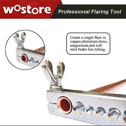 Wostore Flaring Tool Set Single Flare Tubing Pipe 7 Dies of 3/16-5/8 Inch kit in HVAC for plumbing Copper - Image 3