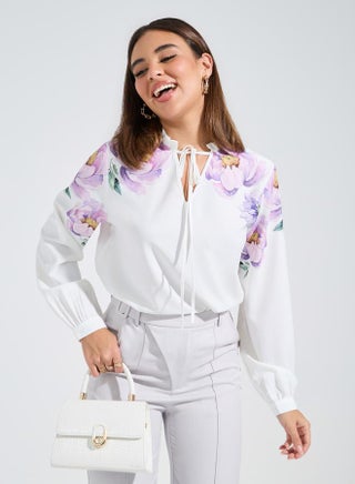 بلوزة بطبعة زهور بليسمنت مع ياقة باربطة - pzsku/ZD70EA39743BD3CCB2D98Z/45/_/1723796109/608749b8-a4b8-4d99-a4e7-e7bb91343ad6