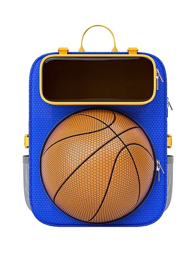 fashionhome - Creative Design Waterproof Breathable Large Capacity Cute Looking Basket Ball Theme Double Shoulder School Travel Sport Bag Backpack for Kids - Image 1