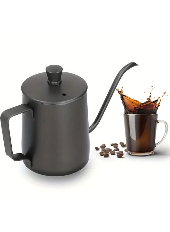 Black Stainless Steel Pour Over Coffee Kettle And Glass Coffee Server Set With Borosilicate Coffee Carafe Lid Cone Glass Coffee Dripper Long Handle Spoon And 100 V60 Filter Papers - Image 2