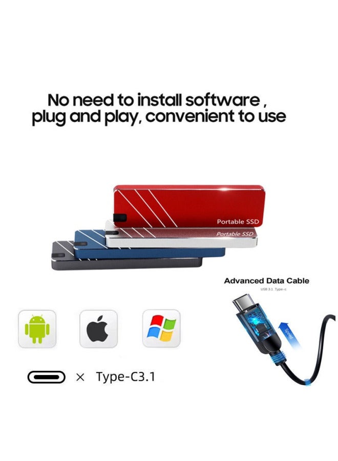 SSD Metal High-speed Mobile Hard Disk Large Capacity 64T Expansion Mobile Solid State External Hard Disk-Color:Silver-Capacity:8tb (256g Expansion) (ordinary Model)  - Image 3