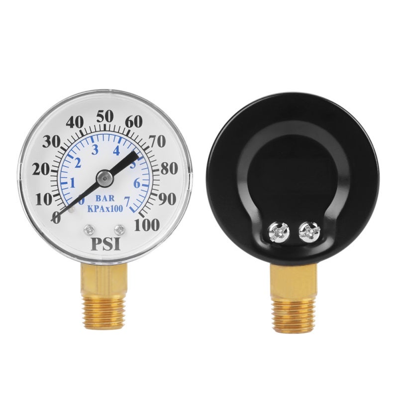 Pressure Gauge: Metal Case, Corrosion Resistance, Dual Scale 0-100PSI/0-7Bar - Stable Performance, Easy Installation - Manometer for Water Air Oil Pressure Measuring - Image 3