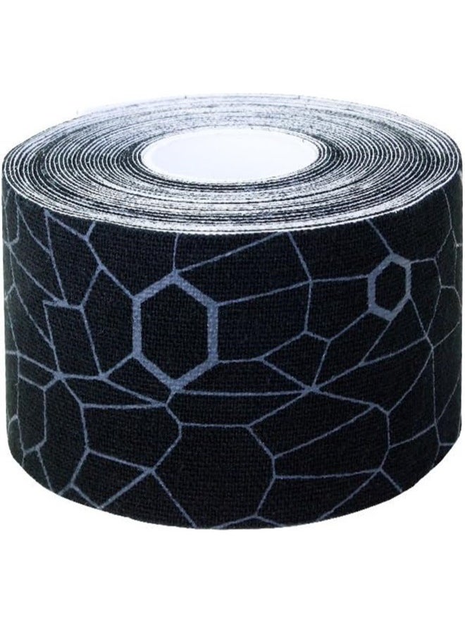 TheraBand Kinesiology Tape Waterproof Physio Tape for Pain Relief Muscle and Joint Support, Standard Roll with Xact Stretch Application Indicators ( Black)