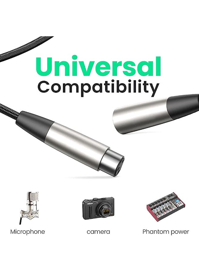 إيغويل كابل ميكروفون XLR 10 م ، ميكروفون ذكر إلى أنثى سلك متوازن 3 دبوس - كابل تمديد XLR متفرج من النايلون للميكروفون ، خلاط ، استوديو إعادة ترميز ، مكبر ضخم ، بودكاست ، إلخ (10 م ، 1PACK) - Image 2