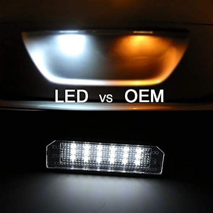 Gempro مجموعة مصابيح لوحة ترخيص LED لسيارة فولكس فاجن جولف 4 5 6 Gti Cc Rabbit Eos Beetle Porsche Boxster Cayman Cayenne Carrera تعمل بمصابيح LED زينون بيضاء 18SMD، قطعتان - Image 4