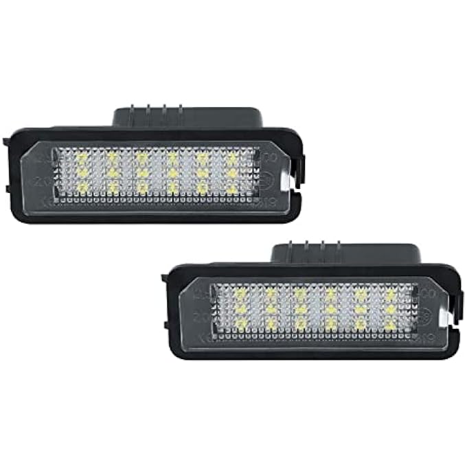 Gempro مجموعة مصابيح لوحة ترخيص LED لسيارة فولكس فاجن جولف 4 5 6 Gti Cc Rabbit Eos Beetle Porsche Boxster Cayman Cayenne Carrera تعمل بمصابيح LED زينون بيضاء 18SMD، قطعتان - Image 1