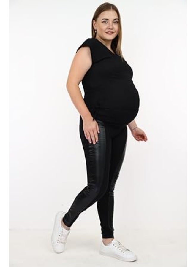 توباي بنطلون ليجن  للحوامل بلمسة جلد | راحة ودعم للبطن مع أناقة عصرية | مثالي للاستخدام اليومي والأنشطة الخفيفة - Image 2