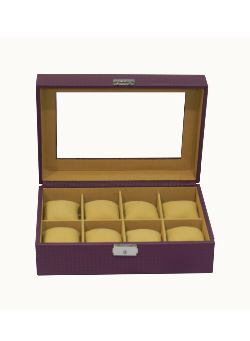 LAVERI LEATHER Laveri Watch Box for Men Women (08 Slots), Premium  Leather Watch Case  Organizer with Lock, Removable Pillow - Image 1
