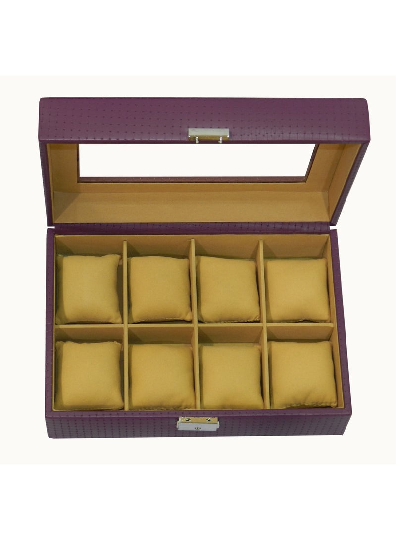 LAVERI LEATHER Laveri Watch Box for Men Women (08 Slots), Premium  Leather Watch Case  Organizer with Lock, Removable Pillow - Image 2