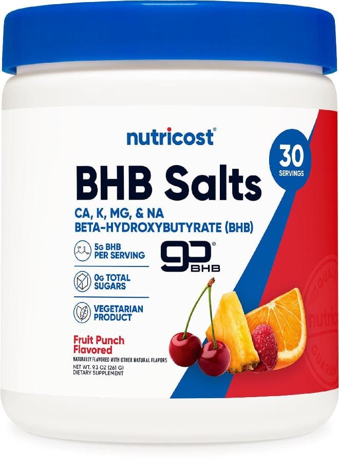 Nutricost BHB Salts Drink Mix (30 Servings, Fruit Punch Flavored) (5G BHB Per Serving) - 0G Total Sugars, Vegetarian Product - Image 1