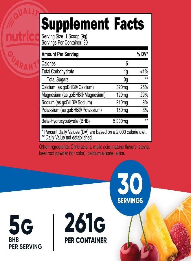 Nutricost BHB Salts Drink Mix (30 Servings, Fruit Punch Flavored) (5G BHB Per Serving) - 0G Total Sugars, Vegetarian Product - Image 2