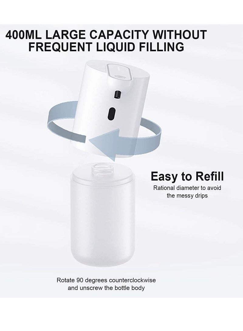 SYOSI Automatic Soap Dispenser, 400ml Touchless Dish Soap Dispenser, USB Rechargeable, 4 Levels Volume Control Foaming Soap Dispensers, Wall Mounted/Stand Liquid Hand Soap Dispenser for Bathroom & Kitchen  - Image 3