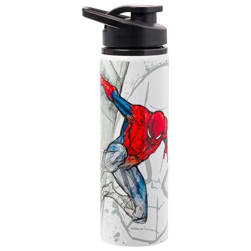 Silver Buffalo Marvel Spiderman Stainless Steel Water Bottle, 25 Ounces - Image 1