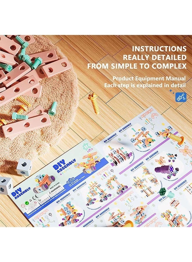 Kids Tool Set 158 PCS Durable Pretend Play Tool Toys for Toddler, Repair Toolbox Toys,Portable Tool Box Construction Tool Kit Playset Plastic Screwdriver Accessories Gift for Boys Ages 3 4 5 6 7 8 Years Old - Image 5