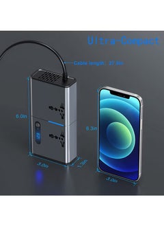 Generic 200W Car Power Inverter, DC 12/24V to 220V AC Car Inverter,3 USB 1 Type-C Ports Charger Adapter Car Plug Converter with Switch and Current LED Screen,Suitable for Car, Truck  - Image 4
