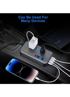 Generic 200W Car Power Inverter, DC 12/24V to 220V AC Car Inverter,3 USB 1 Type-C Ports Charger Adapter Car Plug Converter with Switch and Current LED Screen,Suitable for Car, Truck  - Image 5