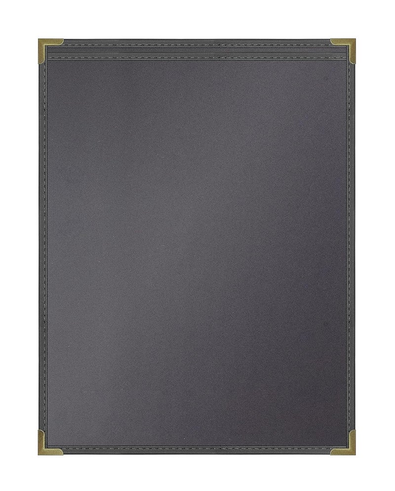 Good & Smart Pajco Style Restaurant Menu Covers – Pack of 10, Side-Loading Menu Holders, Single Stitched Edge, Clear Vinyl Menu Sleeves, Leatherette Trim, Gold Corners, Black, 1 View (8.5" x 11") - Image 1