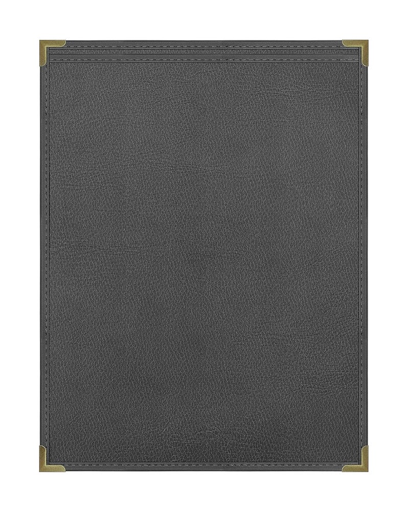 Good & Smart Pajco Style Restaurant Menu Covers – Pack of 10, Side-Loading Menu Holders, Single Stitched Edge, Clear Vinyl Menu Sleeves, Leatherette Trim, Gold Corners, Black, 1 View (8.5" x 11") - Image 2