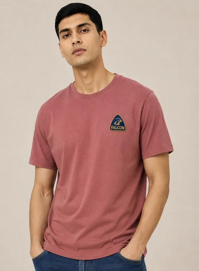 Take Two Magenta Falco Logo Graphic Print Regular Fit T-Shirt By Falcon