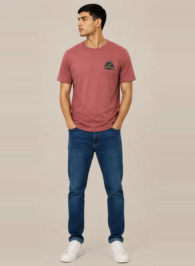 Take Two Magenta Falco Logo Graphic Print Regular Fit T-Shirt By Falcon