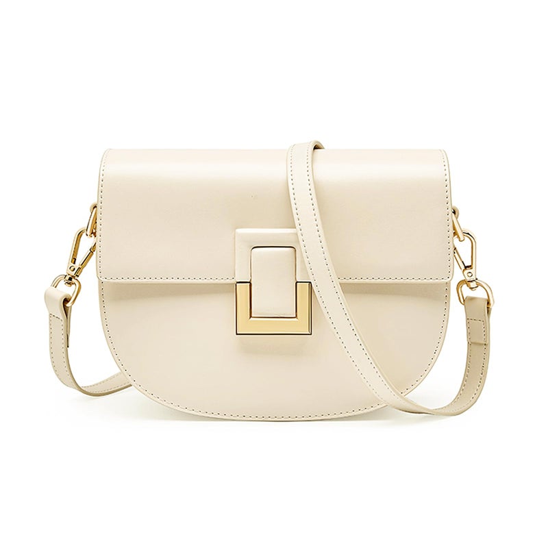 MoreFarther Crossbody Bags for Women, Genuine Leather Shoulder Bag Large Capacity Handbags Satchel Bags for Women with Adjustable Strapï¼ˆWhiteï¼‰ - Image 1