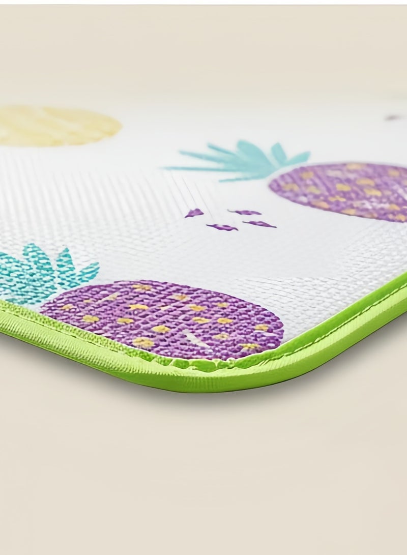 بطانية نزهة كبيرة جدًا / بطانية شاطئ بنقشة الأناناس، حصيرة خارجية قابلة للطي ومضادة للماء والرمال، مناسبة للشاطئ والتخييم والمشي والسفر والعائلة والحفلات والحدائق والمهرجانات الموسيقية والعشب (78.7 × 78.7 بوصة) - Image 2