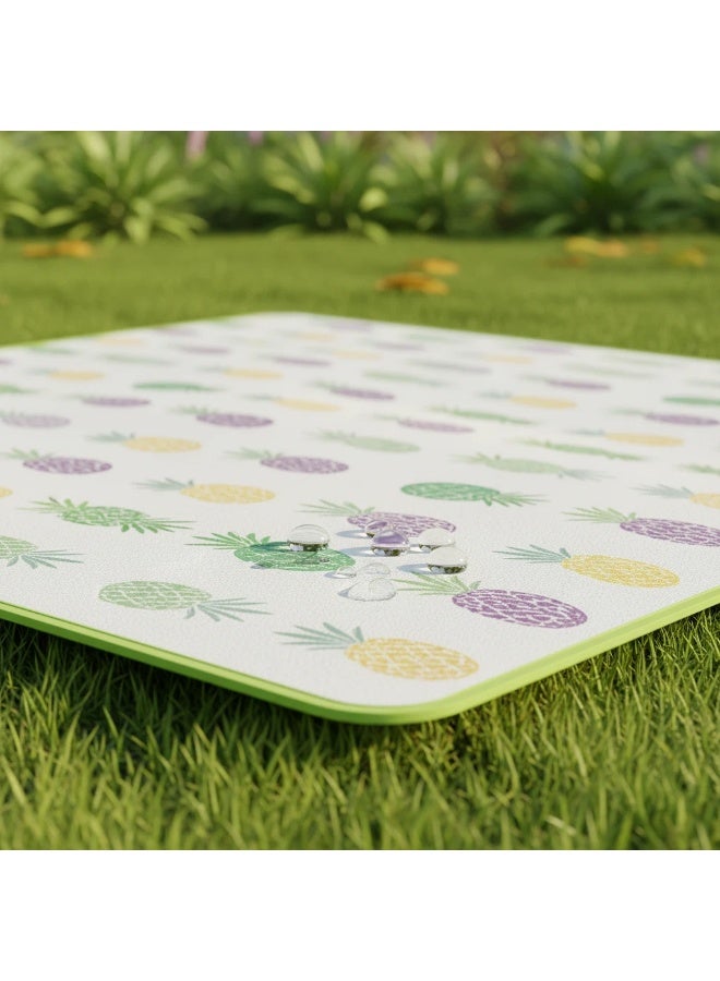 بطانية نزهة كبيرة جدًا / بطانية شاطئ بنقشة الأناناس، حصيرة خارجية قابلة للطي ومضادة للماء والرمال، مناسبة للشاطئ والتخييم والمشي والسفر والعائلة والحفلات والحدائق والمهرجانات الموسيقية والعشب (78.7 × 78.7 بوصة) - Image 5