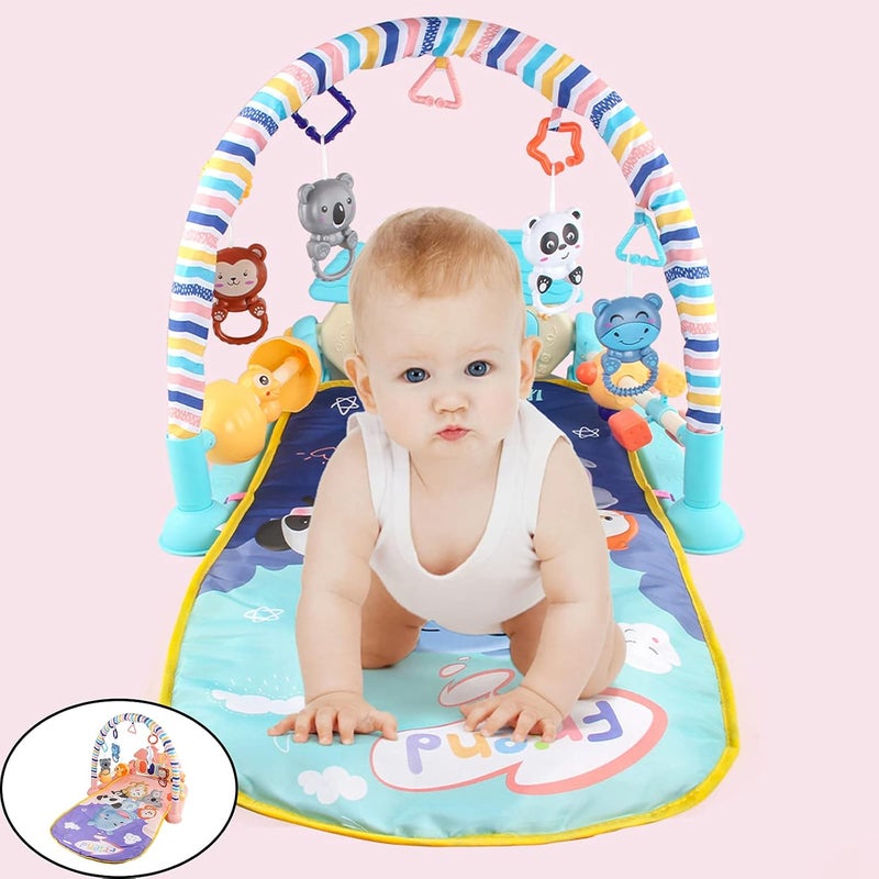 klarako Baby Kick and Play Piano Gym Newborn Music Fitness Rack Play Mat 2 in 1 Infant Game Carpet Crawling Mat Educational Toys for 0 18 Months Baby  Pink A - Image 4