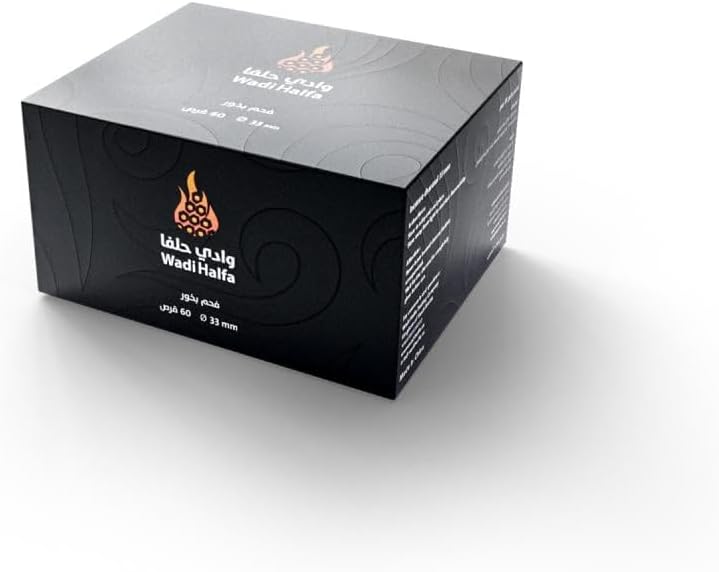 Wadi Halfa Incense Charcoal Tablets 60-Pieces, 33 mm Diameter - Image 1