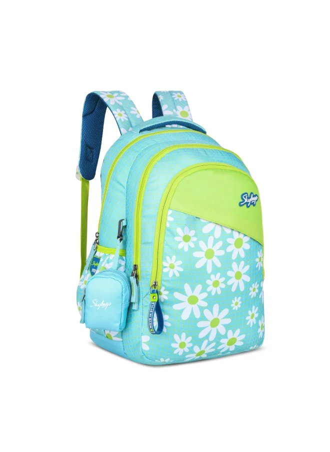 Skybags SKYBAGS BLOOM 01 Unisex Neon Green School Backpack - SK BPBLO1ENGN