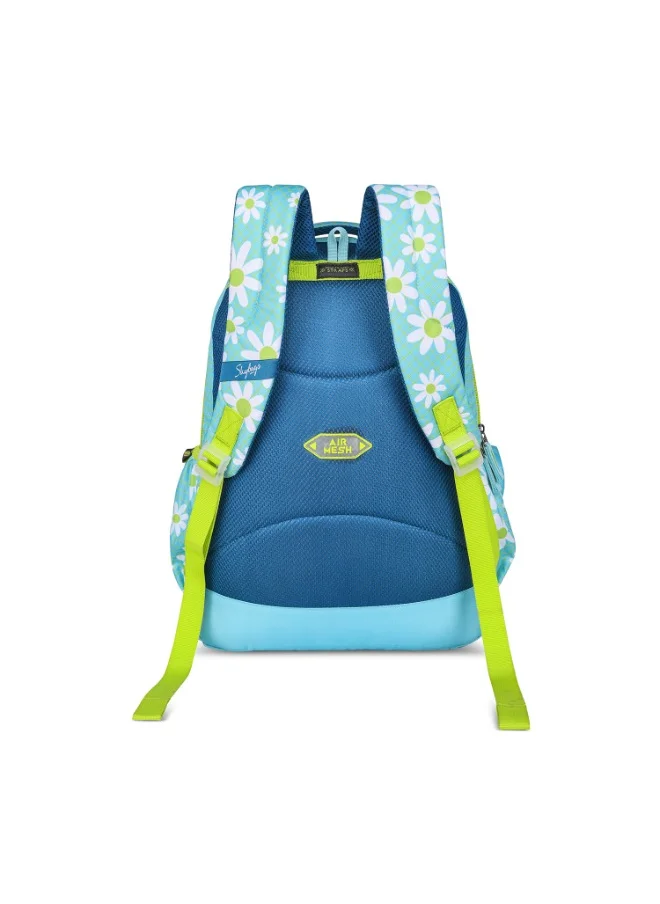 Skybags SKYBAGS BLOOM 01 Unisex Neon Green School Backpack - SK BPBLO1ENGN