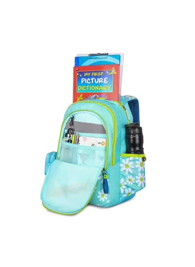 Skybags SKYBAGS BLOOM 01 Unisex Neon Green School Backpack - SK BPBLO1ENGN