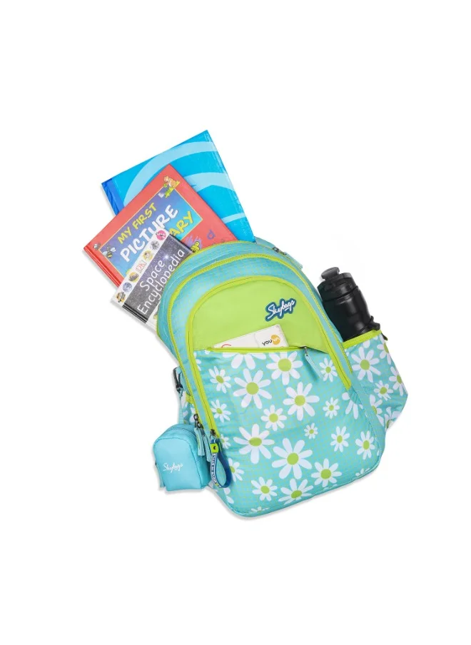Skybags SKYBAGS BLOOM 01 Unisex Neon Green School Backpack - SK BPBLO1ENGN