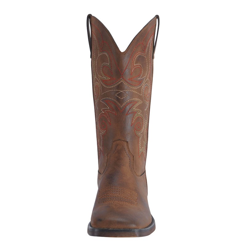 SheSole Women's Fashion Western Cowgirl Cowboy Boots Wide Square Toe Mid Calf Brown US Size 8 - Image 4