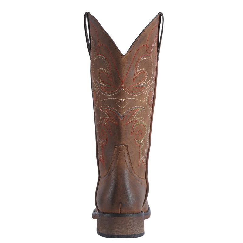 SheSole Women's Fashion Western Cowgirl Cowboy Boots Wide Square Toe Mid Calf Brown US Size 8 - Image 5