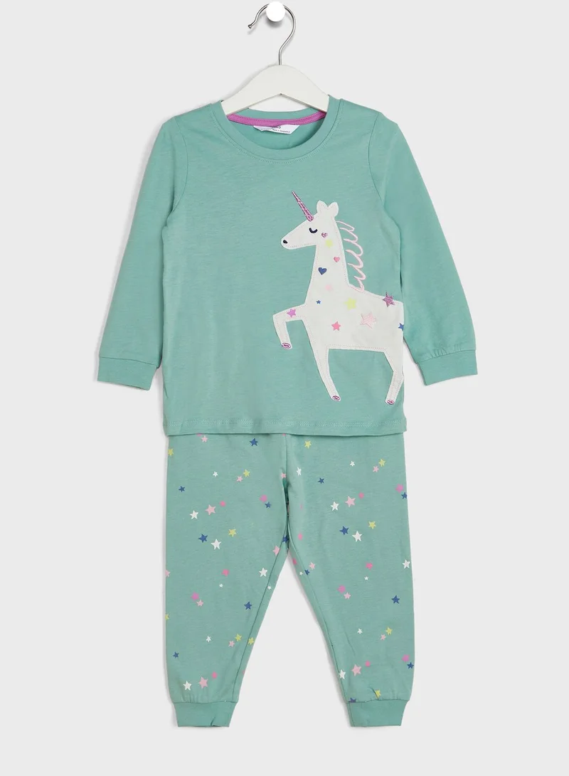 Marks & Spencer Kids 2 Pack Unicorn Pyjama Set