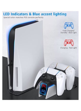 محطة شحن سريعة 2H لشاحن بلاي ستيشن 5 Dual Sense مع نوعين من الكابلات شاحن PS5 لوحدة تحكم PS5 المزدوجة - view 4