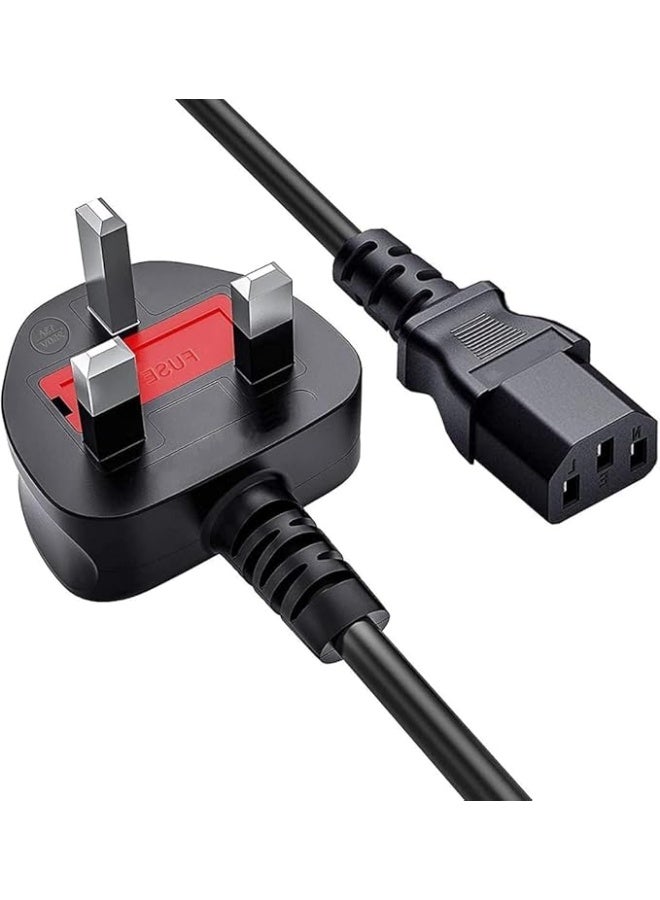Terabyte Desktop Power Cable Reliable Pure Copper Wire for Computers, TVs, Monitors, and Kettle Lead UK Plug to C13 | 250V 13A Heavy Duty Cord 1.8m - Image 1