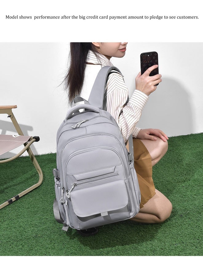 15.6 Inch Laptop,Multi - Pocket Backpack, Large - Capacity Travel & Daily Commute Bag, Ideal for School & Outdoor Trips (Grey) - Image 4