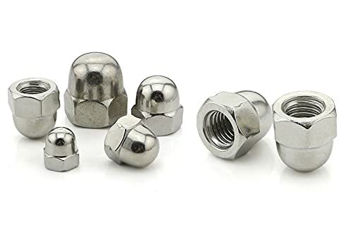 RELY+ Rely Pcs25 M4 Thread Dome Head Cap Nut Stainless Steel 304 Top Nut Hex Dome Head Acorn Nut or Crown head for Vehicle Tyre DIY projects Vehicle Furniture or Home Improvement  - Image 1