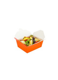 Restaurantware Restaurantware-Bio Tek 45 Ounce Take Out Boxes, 200 To Go Lunch Boxes - Tab-Lock Closure, Heat-Tolerant, Orange Paper Disposable Lunch Boxes, Greaseproof, For Hot And Cold Foods  - Image 3