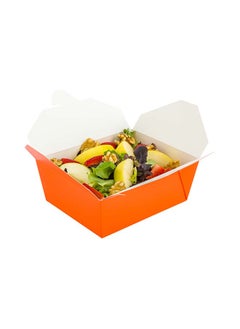 Restaurantware Restaurantware-Bio Tek 45 Ounce Take Out Boxes, 200 To Go Lunch Boxes - Tab-Lock Closure, Heat-Tolerant, Orange Paper Disposable Lunch Boxes, Greaseproof, For Hot And Cold Foods  - Image 4