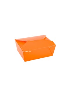 Restaurantware Restaurantware-Bio Tek 45 Ounce Take Out Boxes, 200 To Go Lunch Boxes - Tab-Lock Closure, Heat-Tolerant, Orange Paper Disposable Lunch Boxes, Greaseproof, For Hot And Cold Foods  - Image 1