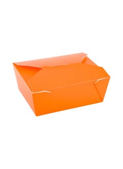Restaurantware Restaurantware-Bio Tek 45 Ounce Take Out Boxes, 200 To Go Lunch Boxes - Tab-Lock Closure, Heat-Tolerant, Orange Paper Disposable Lunch Boxes, Greaseproof, For Hot And Cold Foods  - Image 2