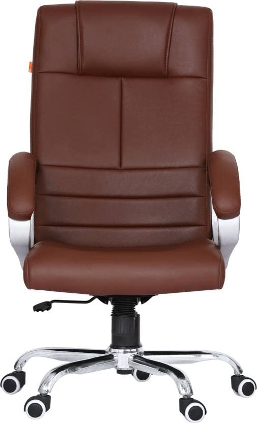ROAR WOOD ROAR WOOD High Back Brown Cushioned Leather Executive Boss Director Manager Study Desk Chair Gaming Special Office Revolving 360 Fully Adjustable with Extra Comfort Ergonomic for Work at Home  - Image 4