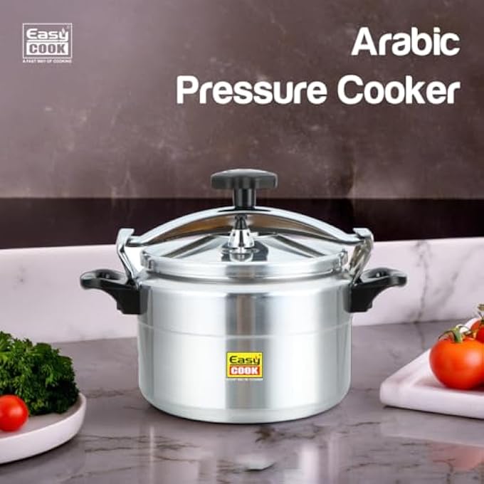 إيزي كوك قدر ضغط عربي إيزي كوك سعة 7 لتر، مصنوع من الألومنيوم المتين، جهاز أمان متعدد، طهي سريع، متوفر بأحجام 5 لتر، 7 لتر، 9 لتر، 11 لتر، 15 لتر، 20 لتر، 25 لتر، 7 لتر - Image 3