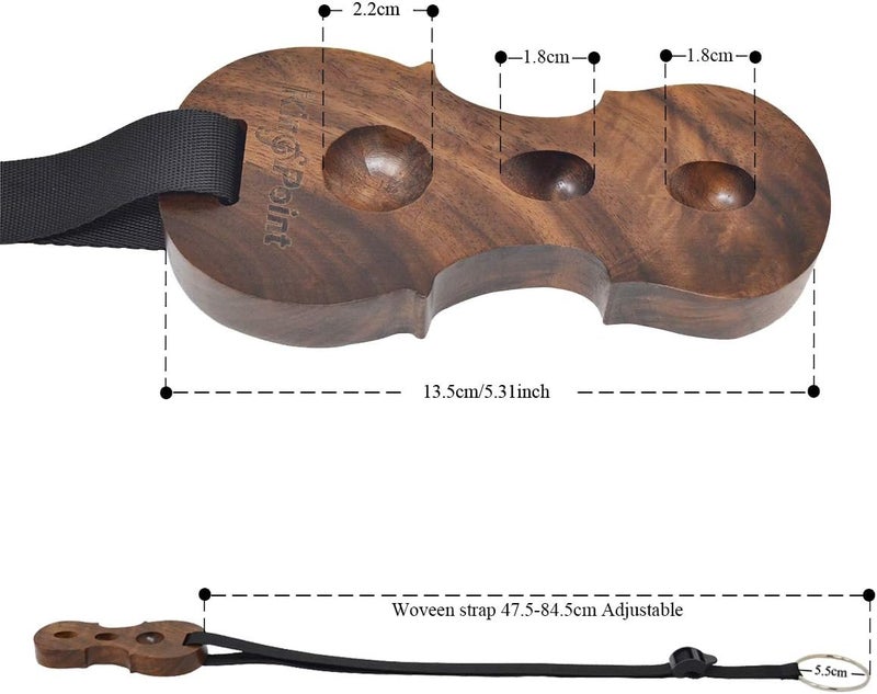 KingPoint Hardwood Cello Endpin Non-slip Stop Holder Rest Anchor Protector Pad Cello Antiskid Device with Straps (Black Walnut) - Image 3