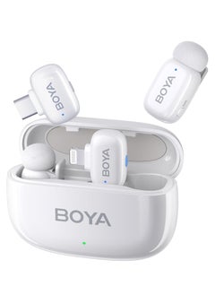 BOYA Mini-13 Wireless Microphone for iPhone/Android/PC/Tablets with USB C/Lightning Plug, MFi Certified, Noise Reduction, AI Voice Changer, 30H Battery Life with Charging Case for Video Recording Podcast  - Image 1